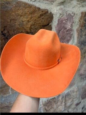 New Orange Seratelli Felt Hat Sz 7 1/4